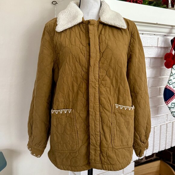 Seventy + Mochi Frida Sherpa Collar Quilted Jacket - Size Small NWT - Picture 2 of 15